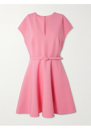 Oscar de la Renta - Belted Stretch-wool Crepe Mini Dress - Pink - US2,US4,US6,US8