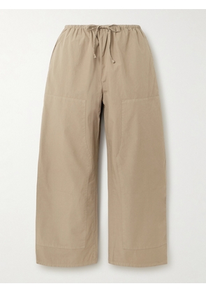 LESET - Kyoto Cotton Wide-leg Pants - Brown - x small,small,medium,large,x large
