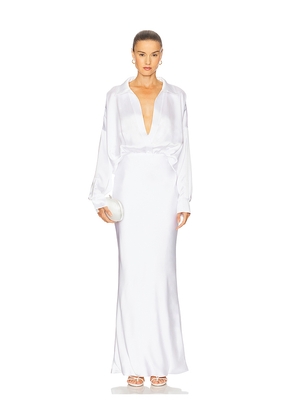 Norma Kamali Super Oversized Boyfriend Nk Shirt Gown in White. Size L. Also in M.