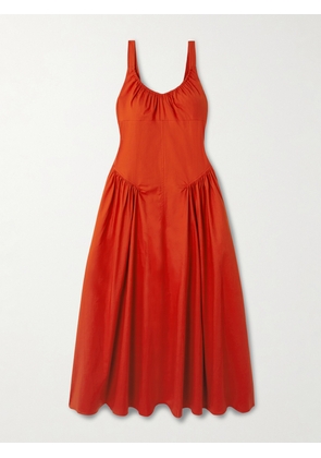 Faithfull - Olas Gathered Cotton Midi Dress - x small,small,medium,large,x large,xx large