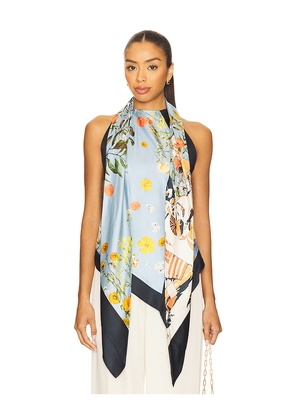 Monse Printed Scarf Top in Baby Blue. Size 2. Also in 4.