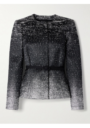 Oscar de la Renta - Belted Metallic Bouclé-tweed Jacket - Black - US2,US4