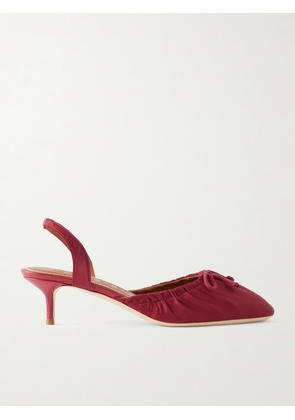 STAUD - Alba Gathered Satin Slingback Pumps - Burgundy - IT35,IT36,IT36.5,IT37,IT37.5,IT38,IT38.5,IT39,IT39.5,IT40,IT40.5,IT41,IT42