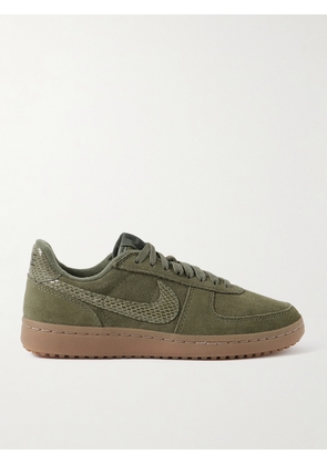 Nike - Field General Snake-effect Leather-trimmed Suede Sneakers - Green - US Women’s 5,US Women’s 5.5,US Women’s 6,US Women’s 6.5,US Women’s 7,US Women’s 7.5,US Women’s 8,US Women’s 8.5,US Women’s 9,US Women’s 9.5,US Women’s 10,US Women’s 10.5,US Women’s 11,US Women’s 11.5,US Women’s 12