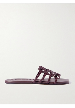 LOEWE - Petal Anagram Leather Slides - Burgundy - FR36,FR37,FR38,FR39,FR40,FR41