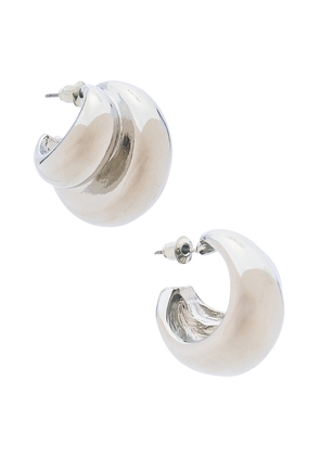 Lovers and Friends Sana Earrings in Metallic Silver.