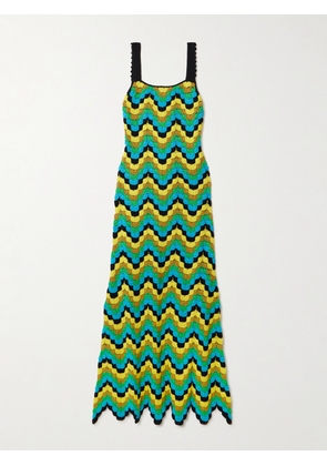 ESCVDO - Marea Scalloped Crocheted Cotton Maxi Dress - Green - x small,small,medium,large,x large