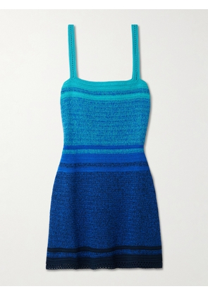ESCVDO - Plumar Crocheted Cotton Mini Dress - Blue - x small,small,medium,large,x large