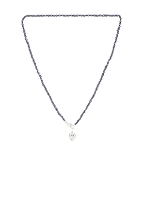 Loren Stewart Puff Love Choker Necklace in Metallic Silver.