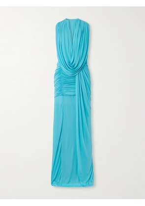 Christopher Esber - Ripple Draped Ruched Mesh Gown - Blue - UK 6,UK 8,UK 10,UK 12,UK 14