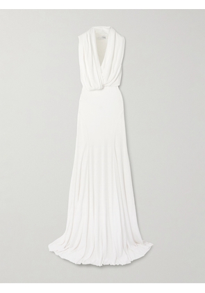 Christopher Esber - Ripple Stretch-jersey Halterneck Gown - White - UK 6,UK 8,UK 10,UK 12,UK 14