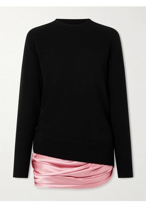 Christopher Esber - Monument Silk-trimmed Cashmere Mini Dress - Black - xx small,x small,small,medium,large