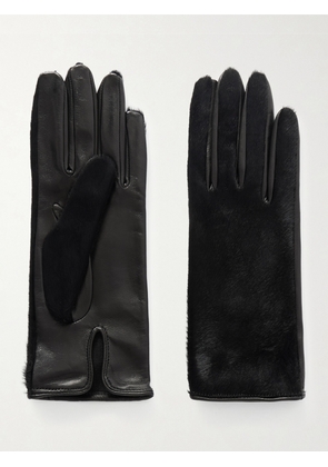 Nour Hammour - Calf Hair And Leather Gloves - Black - S,M,L