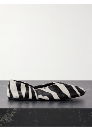 KHAITE - Jane Zebra-print Calf Hair Flats - Animal print - IT36,IT36.5,IT37,IT37.5,IT38,IT38.5,IT39,IT39.5,IT40,IT40.5,IT41