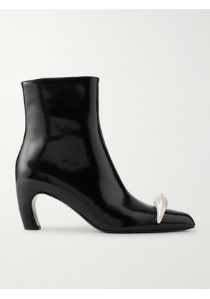 Tory Burch - Pierced Xl Embellished Leather Ankle Boots - Black - US5,US6,US6.5,US7,US7.5,US8,US8.5,US9,US9.5,US10,US11