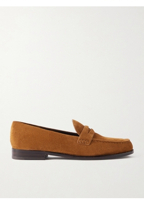 Tory Burch - Suede Penny Loafers - Brown - US5,US5.5,US6,US6.5,US7,US7.5,US8,US8.5,US9,US9.5,US10,US10.5,US11