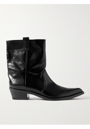 KHAITE - Clive Embroidered Leather Ankle Boots - Black - IT36,IT36.5,IT37,IT37.5,IT38,IT38.5,IT39,IT39.5,IT40,IT40.5,IT41