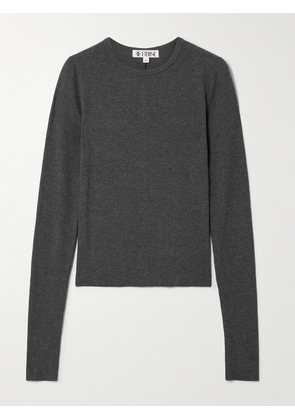 ÉTERNE - Ribbed Jersey Top - Gray - x small,small,medium,large,x large