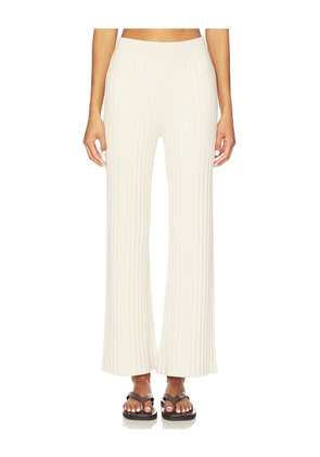 LUNYA Cozy Cotton Silk Ribbed Pant in Tan. Size L. Also in M, XL.
