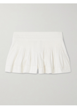 Isabel Marant - Cybila Pintucked Cotton Shorts - White - FR 34,FR 36,FR 38,FR 40,FR 42