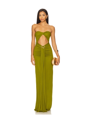Lovers and Friends Farrah Gown in Olive. Size L. Also in XL.