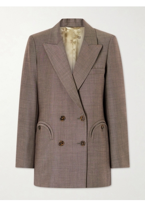BLAZÉ Milano - Aile Everyday Double-breasted Wool And Mohair-blend Blazer - Brown - 00,1,2,3,4