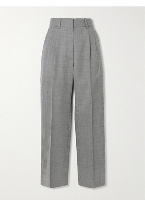 BLAZÉ Milano - Fox Pleated Houndstooth Wool-twill Straight-leg Pants - Gray - 00,1,2,3,4
