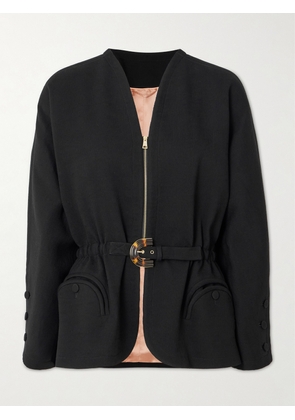 BLAZÉ Milano - Carol Belted Ribbed-knit Jacket - Black - 00,1,2,3,4