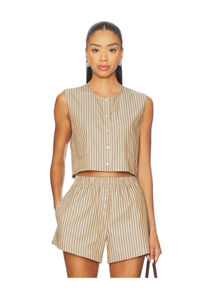 LESET Yoshi Crewneck Vest in Beige. Size L. Also in M.