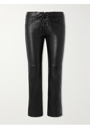 Isabel Marant - Vanel Cropped Lace-up Leather Slim-leg Pants - Black - FR 34,FR 36,FR 38,FR 40,FR 42