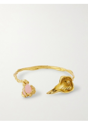 Chloé - Flower Soul Gold-tone Rose Quartz Choker - One size