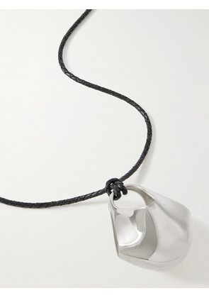 KHAITE - Lotus Medium Braided Leather And Silver-tone Necklace - One size