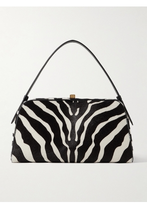 KHAITE - Cate Leather-trimmed Zebra-print Calf Hair Tote - Animal print - One size