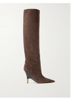 KHAITE - Bella Suede Knee Boots - Brown - IT36,IT36.5,IT37,IT37.5,IT38,IT38.5,IT39,IT39.5,IT40,IT40.5,IT41
