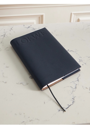 LOEWE - Logo-embossed Leather Notebook - Blue - One size