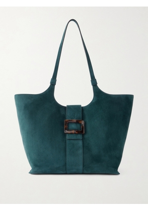 Roger Vivier - Belle Vivier Medium Buckled Suede Tote - Green - One size