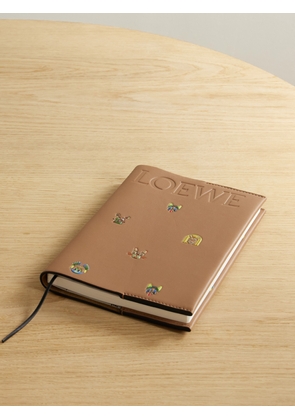 LOEWE - + Louis Wain Logo-debossed Printed Leather Notebook - Neutrals - One size
