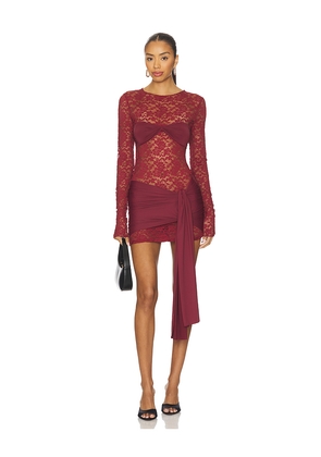 LIONESS Midnight Mini Dress in Burgundy. Size L. Also in S, XS, XL, XXL.