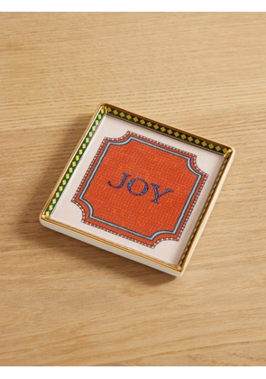 La DoubleJ - Mini Gold-plated Porcelain Tray - Orange - One size