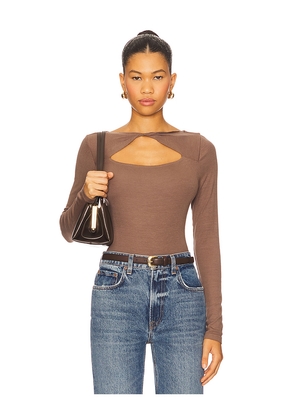 LA Made Kimi Long Sleeve Top in Brown. Size L. Also in XS.