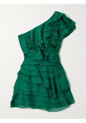 Aje - Rosaline Tiered Lyocell-blend Mini Dress - Green - UK 4,UK 6,UK 8,UK 10,UK 12,UK 14,UK 16