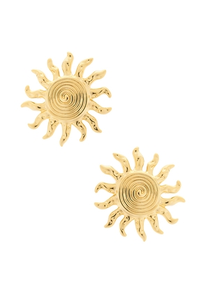 Luv AJ The Ibiza Sun Earrings in Metallic Gold.