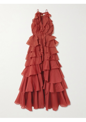 Aje - Cleo Bead-embellished Ruffled Tiered Organza Gown - UK 4,UK 6,UK 8,UK 10,UK 12,UK 14,UK 16