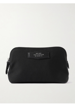 Smythson - Norton Leather-trimmed Canvas Pouch - Black - One size