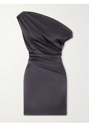 STAUD - Phare Draped Silk-blend Satin Mini Dress - Purple - US00,US0,US2,US4,US6,US8,US10,US12,US14,US16