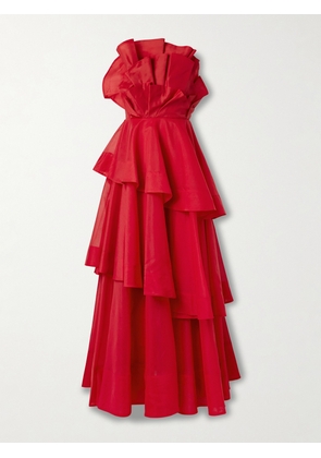 Aje - Selestia Strapless Ruffled Tiered Organza Gown - UK 4,UK 6,UK 8,UK 10,UK 12,UK 14,UK 16