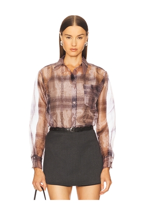 Line & Dot Duro Shirt in Brown. Size L. Also in S, XS, M.
