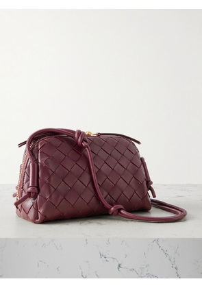 Bottega Veneta - Concert Pouch Intrecciato Leather Shoulder Bag - Burgundy - One size