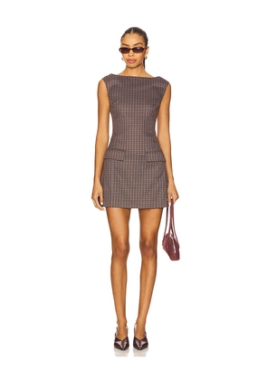 Line & Dot Zadie Mini Dress in Brown. Size L. Also in S, M.