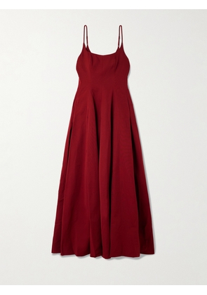 STAUD - Joy Cotton-blend Faille Maxi Dress - Red - US00,US0,US2,US4,US6,US8,US10,US12,US14,US16